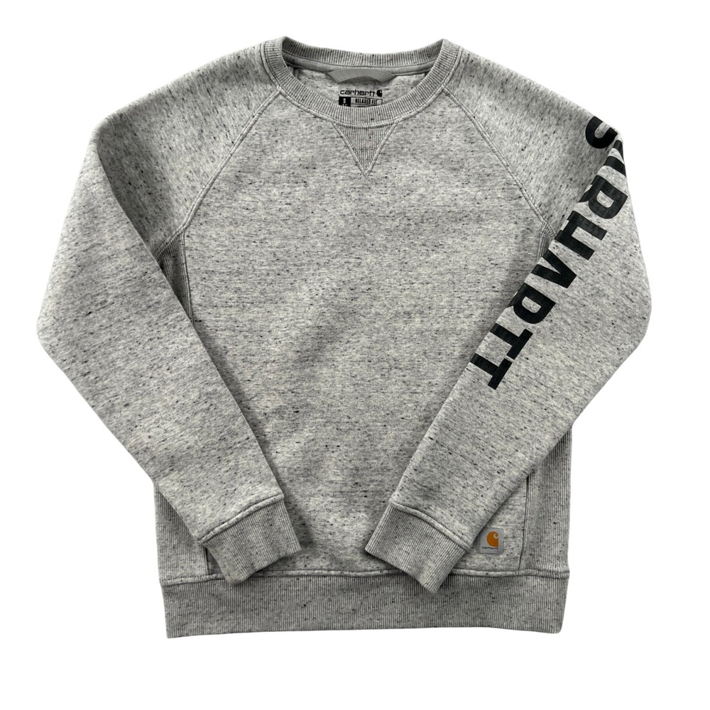 Carhartt Midweight Relaxed Fit‎ Crewneck Sweatshirt Women Small 4-6 Heather Gray